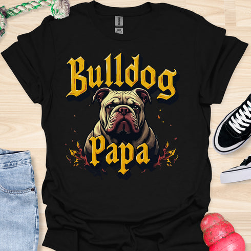 Bulldog Papa - V6 - Gothic Graphic T-Shirt
